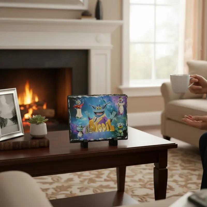 Ardoise photo Bill et sa famille